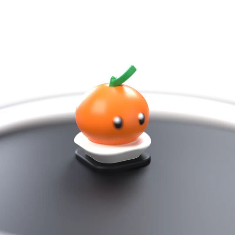 Мандаринка на крышке стакана (3D-визуализация)